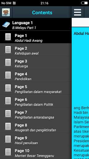 Run android online APK Biography of Abdul Hadi Awang from MyAndroid or emulate Biography of Abdul Hadi Awang using MyAndroid
