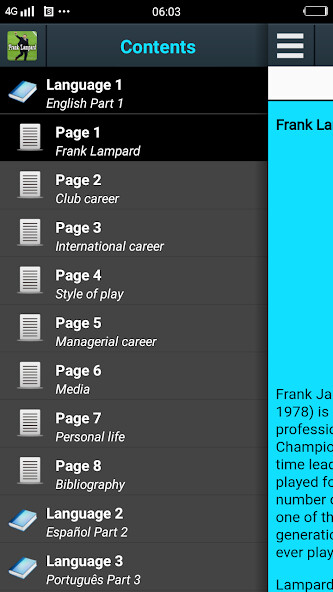 Run android online APK Biography of Frank Lampard from MyAndroid or emulate Biography of Frank Lampard using MyAndroid