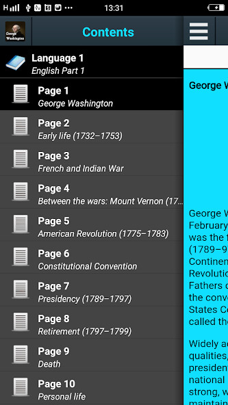 Run android online APK Biography of George Washington from MyAndroid or emulate Biography of George Washington using MyAndroid