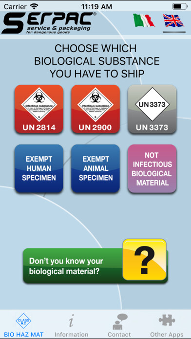 Emulate iPhone app BIO HAZ MAT – Class 6.2 using MyAndroid Emulate iPhone app BIO HAZ MAT – Class 6.2 using MyAndroid
