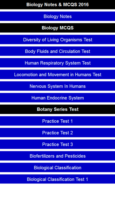 Emulate iPhone app Biology Notes & MCQ using MyAndroid Emulate iPhone app Biology Notes & MCQ using MyAndroid
