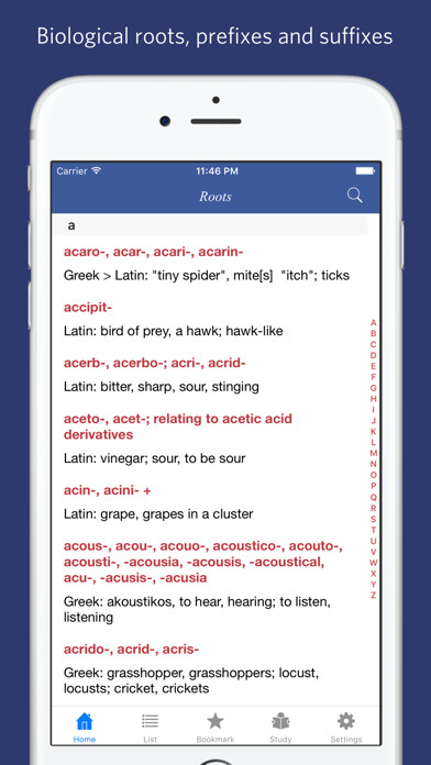 Emulate iPhone app Biology: Roots, Prefixes and Suffixes using MyAndroid Emulate iPhone app Biology: Roots, Prefixes and Suffixes using MyAndroid
