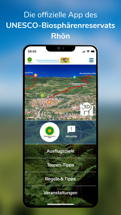 Emulate iPhone app Biosphärenreservat Rhön using MyAndroid