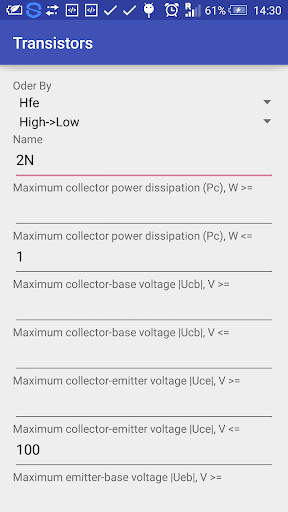 Run android online APK Bipolar Transistors Database from MyAndroid or emulate Bipolar Transistors Database using MyAndroid