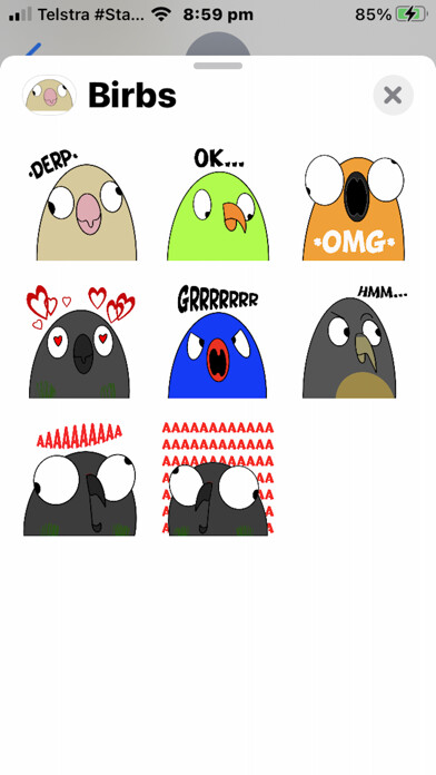 Emulate iPhone app Birbs Sticker Pack using MyAndroid Emulate iPhone app Birbs Sticker Pack using MyAndroid
