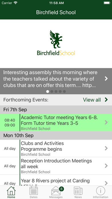 Emulate iPhone app Birchfield School using MyAndroid Emulate iPhone app Birchfield School using MyAndroid