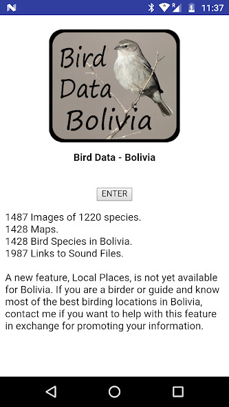 Run android online APK Bird Data - Bolivia from MyAndroid or emulate Bird Data - Bolivia using MyAndroid