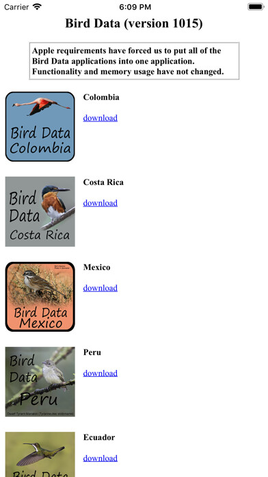 Emulate iPhone app Bird Data using MyAndroid