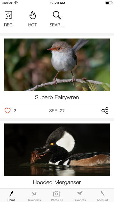 Emulate iPhone app Bird ID-Picture&Audio using MyAndroid