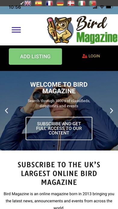 Emulate iPhone app Bird Magazine using MyAndroid
