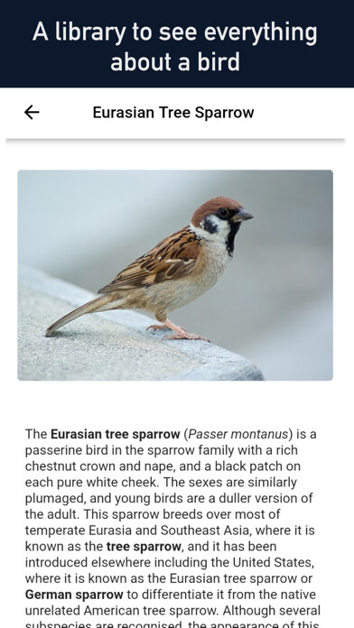 Emulate iPhone app Bird Scanner - 10,000+ Birds using MyAndroid