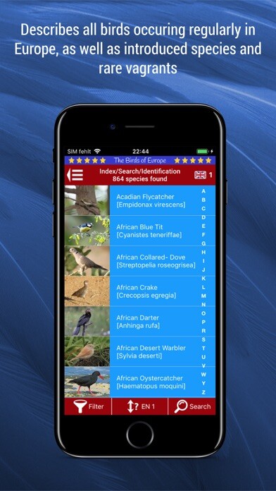 Emulate iPhone app Birds of Europe using MyAndroid Emulate iPhone app Birds of Europe using MyAndroid