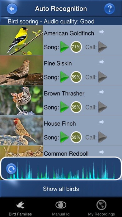 Emulate iPhone app Bird Song Id USA songs & calls using MyAndroid Emulate iPhone app Bird Song Id USA songs & calls using MyAndroid