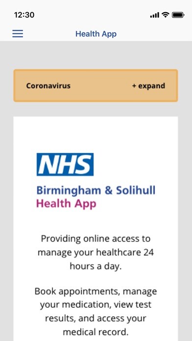Emulate iPhone app Birmingham Solihull Health App using MyAndroid Emulate iPhone app Birmingham Solihull Health App using MyAndroid