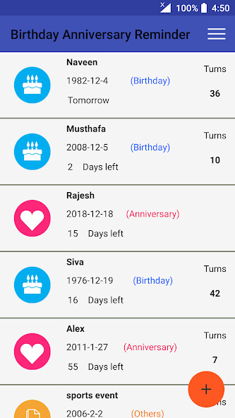 Run android online APK Birthday Anniversary Reminder from MyAndroid or emulate Birthday Anniversary Reminder using MyAndroid