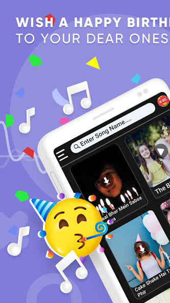 Run android online APK Birthday Bit - Birthday Song Video Maker with Name from MyAndroid or emulate Birthday Bit - Birthday Song Video Maker with Name using MyAndroid