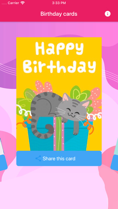 Emulate iPhone app Birthday cards 2020 using MyAndroid