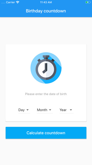 Emulate iPhone app Birthday Countdown 2020 using MyAndroid