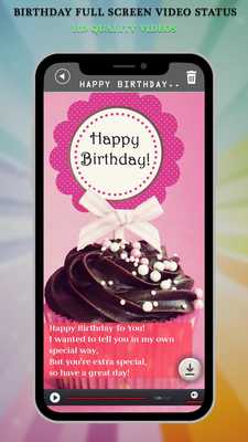 Emulate Android APK Birthday Full Screen Video Status - Lyrical Videos