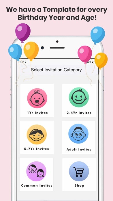 Emulate iPhone app Birthday Invitations Creator using MyAndroid
