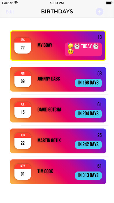 Emulate iPhone app Birthday List Manager using MyAndroid Emulate iPhone app Birthday List Manager using MyAndroid