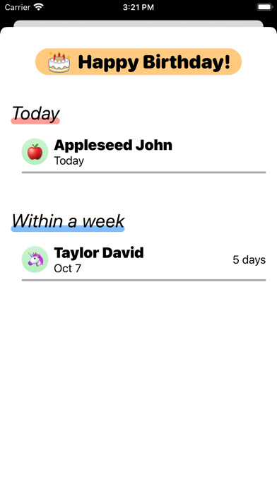Emulate iPhone app Birthday List using MyAndroid Emulate iPhone app Birthday List using MyAndroid