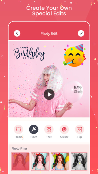 Emulate iPhone app Birthday Name Song Video Maker using MyAndroid