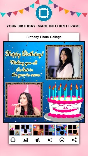 Run android online APK Birthday Photo Collage - Bday Photo Frame from MyAndroid or emulate Birthday Photo Collage - Bday Photo Frame using MyAndroid