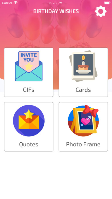 Emulate Android APK Birthday Photo Frames  Cards