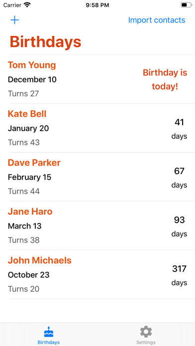 Emulate iPhone app Birthday Reminder and Tracker using MyAndroid Emulate iPhone app Birthday Reminder and Tracker using MyAndroid