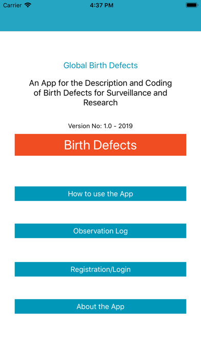 Emulate iPhone app Birth Defect Description using MyAndroid