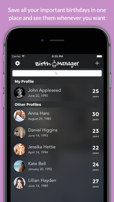 Emulate iPhone app BirthManager - Manage easily your birthdays using MyAndroid Emulate iPhone app BirthManager - Manage easily your birthdays using MyAndroid