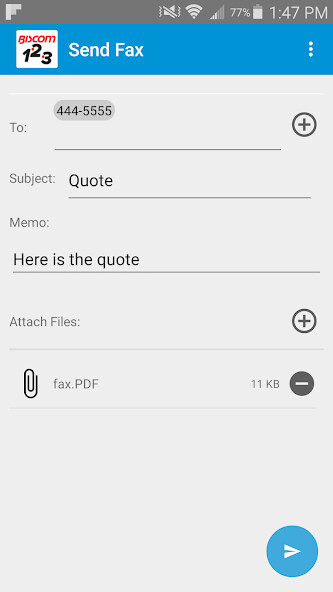 Run android online APK Biscom 123 Fax for Android from MyAndroid or emulate Biscom 123 Fax for Android using MyAndroid Run android online APK Biscom 123 Fax for Android from MyAndroid or emulate Biscom 123 Fax for Android using MyAndroid