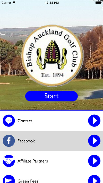 Emulate iPhone app Bishop Auckland Golf Club using MyAndroid