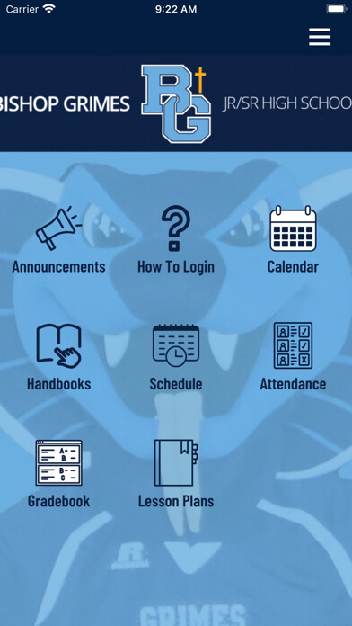 Emulate iPhone app Bishop Grimes Jr/Sr HighSchool using MyAndroid