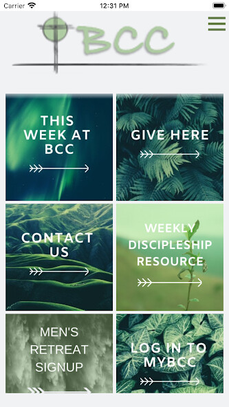 Emulate iPhone app Bismarck Community Church using MyAndroid