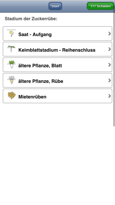 Emulate iPhone app BISZ Schäden der Zuckerrübe using MyAndroid