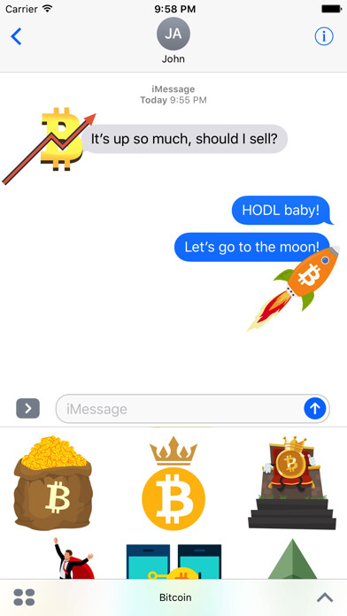 Emulate iPhone app Bitcoin Crypto Stickers using MyAndroid
