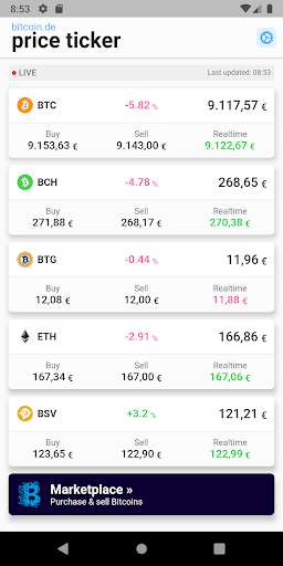 Run android online APK Bitcoin.de - crypto price ticker / Bitcoin monitor from MyAndroid or emulate Bitcoin.de - crypto price ticker / Bitcoin monitor using MyAndroid