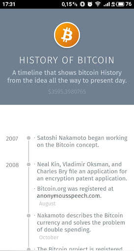 Run android online APK Bitcoin History from MyAndroid or emulate Bitcoin History using MyAndroid