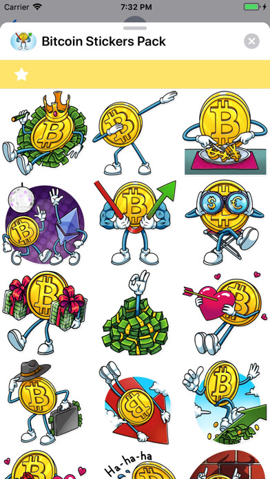 Emulate iPhone app Bitcoin Stickers Pack using MyAndroid