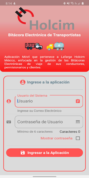 Run android online APK Bitácora Electrónica Transportistas LafargeHolcim from MyAndroid or emulate Bitácora Electrónica Transportistas LafargeHolcim using MyAndroid Run android online APK Bitácora Electrónica Transportistas LafargeHolcim from MyAndroid or emulate Bitácora Electrónica Transportistas LafargeHolcim using MyAndroid