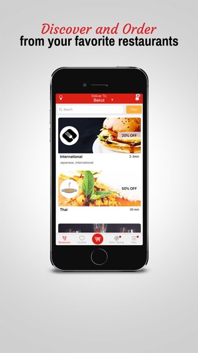 Emulate iPhone app Bitfood  Order food online. using MyAndroid