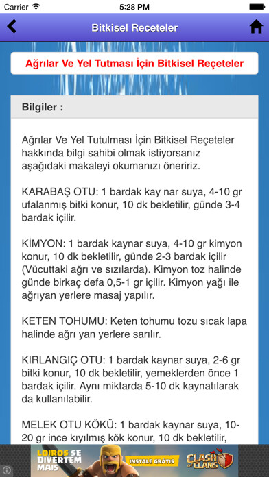 Emulate iPhone app Bitkisel Reçeteler using MyAndroid Emulate iPhone app Bitkisel Reçeteler using MyAndroid