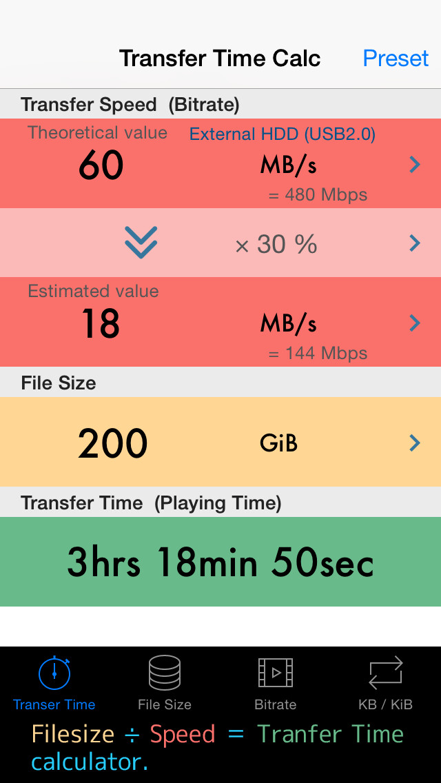 Emulate iPhone app Bitrate Calc (bit rate, file size, and length calculator) using MyAndroid Emulate iPhone app Bitrate Calc (bit rate, file size, and length calculator) using MyAndroid