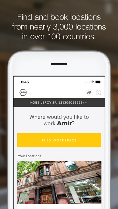 Emulate iPhone app BizDojo: Coworking spaces using MyAndroid Emulate iPhone app BizDojo: Coworking spaces using MyAndroid