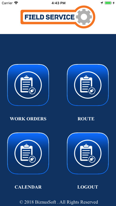 Emulate iPhone app Biznussoft Field Service using MyAndroid
