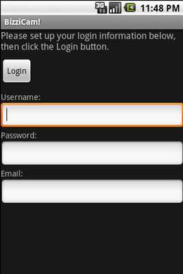Emulate Android APK BizziCam!