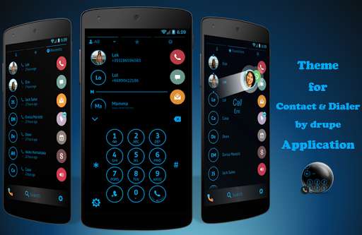 Emulate Android APK Black Blue Contacts  Dialer