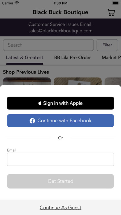 Emulate iPhone app Black Buck Boutique using MyAndroid